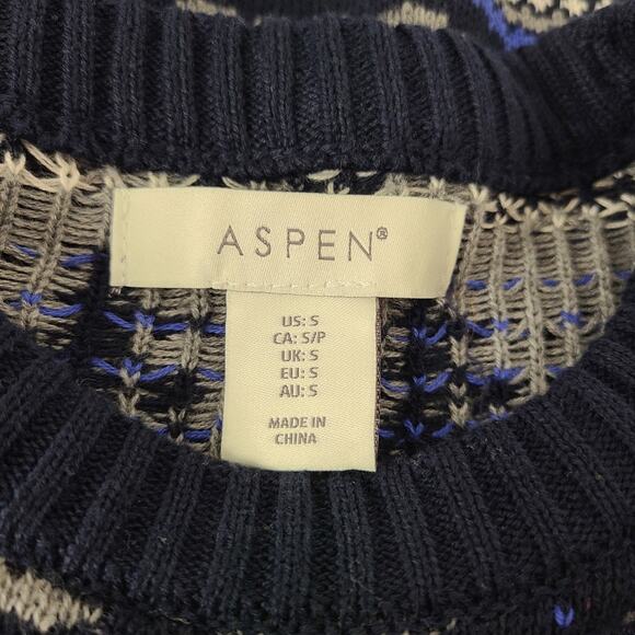 ASPEN Fair Isle Sweater Men Small Reindeer Snowflake Christmas Holiday Skiing - Picture 8 of 13